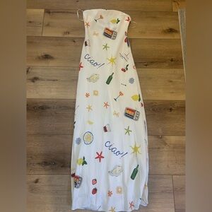 For Love & Lemons Carla Strapless Maxi Dress White